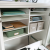 Boon 21.81" Storage Accent Cabinet with Fold Out Work Surface – Glacier White | Armoire décorative de rangement Boon de 21,81 po avec surface de travail pliable - blanc glacier