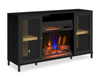 Cayman 54” Contemporary Electric Fireplace TV Stand for TVs up to 58” – Dark Walnut | Meuble pour téléviseur contemporain Cayman de 54 po avec foyer électrique pour téléviseurs jusqu’à 58 po - noyer foncé