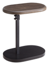 Cedric 18\" Adjustable Accent Table – Walnut Oak and Black
