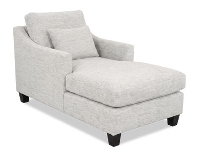 Made in Canada Sofa Lab Customizable 36" Fabric Accent Chaise with Wood Legs – Plush Oyster  | Fauteuil long d’appoint personnalisable de Sofa Lab de 36 po fabriqué au Canada en tissu avec pattes en bois - Plush Oyster