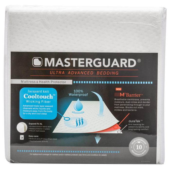 Masterguard Cooltouch™ Queen Mattress Protector with 2 Cooltouch™ Plus Queen Pillows