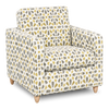 Made in Canada Sofa Lab Customizable Club 36" Fabric Accent Chair with Wood Legs – Lemonade Accent Fabric | Fauteuil d’appoint personnalisable Club de Sofa Lab de 36 po fabriqué au Canada en tissu avec pattes en bois - tissu décoratif Lemonade