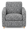 Made in Canada Sofa Lab Customizable Club 36" Fabric Accent Chair with Wood Legs – Jet Accent Fabric | Fauteuil d’appoint personnalisable Club de Sofa Lab de 36 po fabriqué au Canada en tissu avec pattes en bois - tissu décoratif Jet