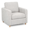 Made in Canada Sofa Lab Customizable Club 36" Fabric Accent Chair with Wood Legs – Plush Oyster | Fauteuil d’appoint personnalisable Club de Sofa Lab de 36 po fabriqué au Canada en tissu avec pattes en bois - Plush Oyster