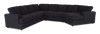 Made in Canada Customizable Sofa Lab Curve 4-Piece Right-Facing Sectional with Cuddler - Teddy Raven | Sofa sectionnel de droite 4 pièces avec fauteuil enveloppant personnalisable Curve de Sofa Lab fabriqué au Canada en tissu - Teddy Raven