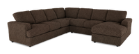 Made in Canada Customizable Sofa Lab Curve 4-Piece Right-Facing Sectional with Chaise - Teddy Walnut 