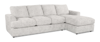 Made in Canada Customizable Sofa Lab Curve Fabric Right-Facing Sofabed Sectional - Plush Oyster 