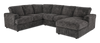 Made in Canada Customizable Sofa Lab Curve 3 Piece Right-Facing Fabric Sectional with Chaise – Plush Charcoal | Sofa sectionnel de droite 3 pièces avec fauteuil long personnalisable Curve de Sofa Lab fabriqué au Canada en tissu - Plush Charcoal