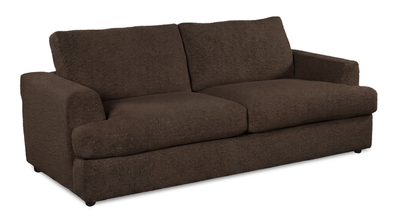 Made in Canada Customizable Sofa Lab Curve 88\" Fabric Sofa Bed - Teddy Walnut