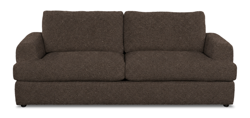 Made in Canada Customizable Sofa Lab Curve 88\" Fabric Sofa Bed - Teddy Walnut