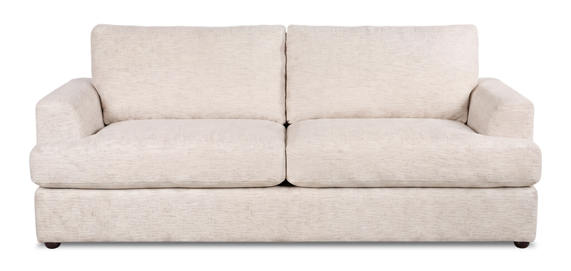Made in Canada Customizable Sofa Lab Curve 88\" Fabric Sofa Bed - Chenille White