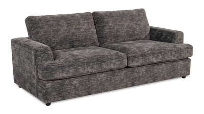 Made in Canada Customizable Sofa Lab Curve 88" Fabric Sofa Bed - Plush Charcoal | Sofa-lits personnalisable Curve de Sofa Lab de 88 po fabriqué au Canada en tissu - Plush Charcoal
