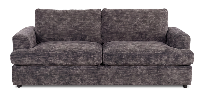 Made in Canada Customizable Sofa Lab Curve 88\" Fabric Sofa Bed - Plush Charcoal 