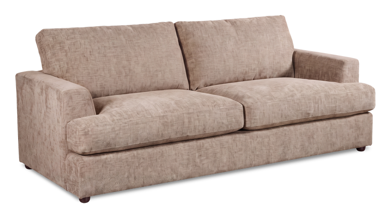 Made in Canada Customizable Sofa Lab Curve 88\" Fabric Sofa Bed - Chenille Praline