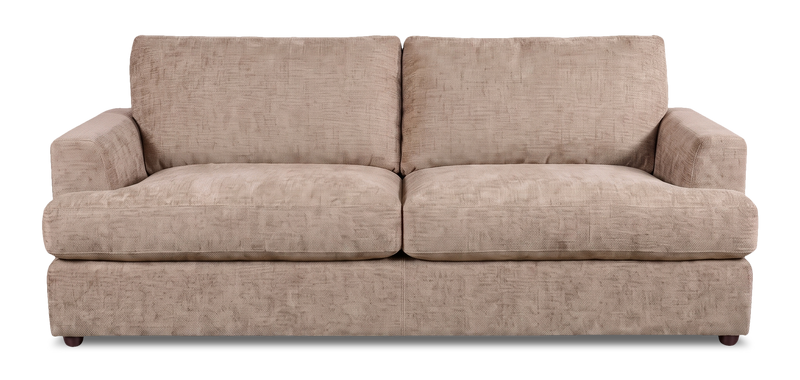 Made in Canada Customizable Sofa Lab Curve 88\" Fabric Sofa Bed - Chenille Praline