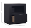Delta Bedside 1-Drawer Nightstand with Storage Shelf, 22"W x 24"H - Black | Table de nuit Delta de 22 po (l) x 24 po (H) à 1 tiroir avec tablette de rangement - noire