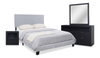 Delta 6pc Bedroom Set with Bed, Dresser, Mirror & Nightstand, Black - King Size | Ensemble de chambre à coucher Delta 6 pièces avec lit, commode, miroir et table de nuit, noir - format très grand lit