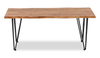 Dillion 45” Industrial Coffee Table with Iron Hairpin Legs – Natural Acacia | Table à café industrielle Dillon de 45 po avec pattes de style épingle en fer - acacia naturel