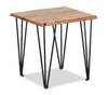 Dillon 22” Industrial End Table with Iron Hairpin Legs – Natural Acacia