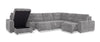 Scott Living Elevate Modular 7-Piece Left-Facing Chenille Fabric Power Sliding Sectional with Storage - Grey | Sofa sectionnel modulaire à coulissement électrique de gauche Elevate de Scott Living 7 pièces en tissu de chenille avec rangement - gris