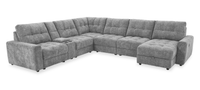 Scott Living Elevate Modular 7-Piece Right-Facing Chenille Fabric Power Sliding Sectional with Storage - Grey 