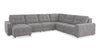 Scott Living Elevate Modular 6-Piece Left-Facing Chenille Fabric Power Reclining and Sliding Sectional - Grey