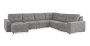 Scott Living Elevate Modular 6-Piece Left-Facing Chenille Fabric Power Reclining and Sliding Sectional - Grey | Sofa sectionnel modulaire à coulissement et inclinaison électriques de gauche Elevate de Scott Living 6 pièces en tissu de chenille - gris