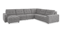 Scott Living Elevate Modular 6-Piece Left-Facing Chenille Fabric Power Reclining and Sliding Sectional - Grey 