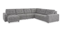 Scott Living Elevate Modular 6-Piece Left-Facing Chenille Fabric Power Reclining and Sliding Sectional - Grey