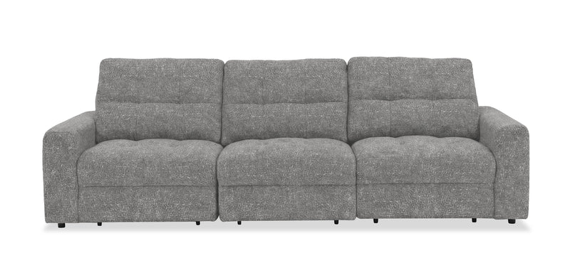 Scott Living Elevate Modular 115\" Chenille Fabric Sofa with Power Sliding - Grey