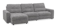Scott Living Elevate Modular 3-Piece Left-Facing Chenille Fabric Power Reclining and Sliding Sectional - Grey
