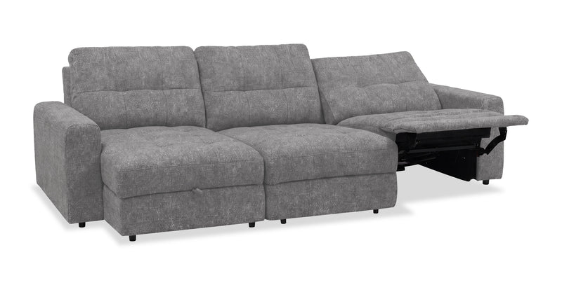 Scott Living Elevate Modular 3-Piece Left-Facing Chenille Fabric Power Reclining and Sliding Sectional - Grey