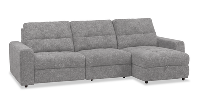 Scott Living Elevate Modular 3-Piece Right-Facing Chenille Fabric Power Reclining and Sliding Sectional - Grey | Sofa sectionnel modulaire à coulissement et inclinaison électriques de droite Elevate de Scott Living 3 pièces en tissu de chenille - gris