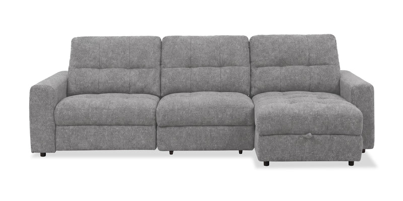 Scott Living Elevate Modular 3-Piece Right-Facing Chenille Fabric Power Reclining and Sliding Sectional - Grey