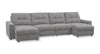 Scott Living Elevate Modular 4-Piece Chenille Fabric Power Sliding Sectional with Two Storage Chaises - Grey | Sofa sectionnel modulaire à coulissement électrique Elevate de Scott Living 4 pièces en chenille avec 2 fauteuils longs de rangement - gris