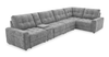 Scott Living Elevate Modular 6-Piece L-Shaped Chenille Fabric Power Reclining Sectional with Storage Console - Grey | Sofa sectionnel modulaire à inclinaison électrique en forme de L Elevate de Scott Living 6 pièces avec console de rangement - gris