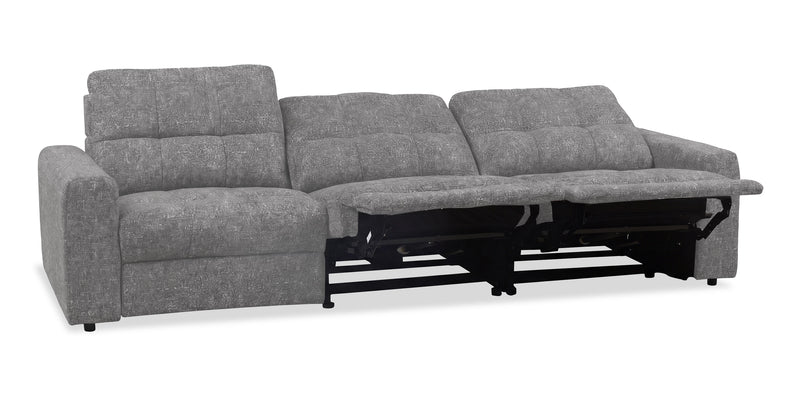 Scott Living Elevate Modular 115\" Chenille Fabric Power Reclining Sofa - Grey