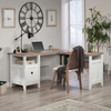 Ellery 58.74" L-Shaped Office Desk with Cable Management – Soft White | Bureau en forme de L Ellery de 58,74 po avec système de gestion des câbles - blanc doux