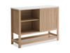 Essex 47.25” 3-Shelf Accent Cabinet with Sliding Door – Weathered White | Armoire décorative Essex de 47,25 po à 3 tablettes avec porte coulissante - blanc vieilli