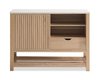 Essex 47.25” 3-Shelf Accent Cabinet with Sliding Door – Weathered White | Armoire décorative Essex de 47,25 po à 3 tablettes avec porte coulissante - blanc vieilli