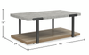 Felicity 44” Rectangular Coffee Table with Shelf and Casters – Grey | Table à café rectangulaire Felicity de 44 po avec tablette et roulettes - grise
