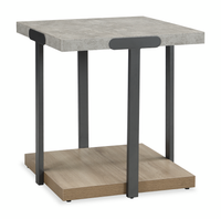 Felicity 22” Square End Table with Shelf - Grey 