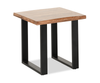 Fletcher 24” Contemporary End Table with Sheesham Wood Top and Iron Frame - Brownstone