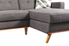 Kort & Co. Freeman 2-Piece Right-Facing Sectional with Wood Legs – Charcoal Grey | Sofa sectionnel de gauche Freeman de Kort & Co. 2 pièces po en tissu d’apparence lin avec pattes en bois - gris anthracite