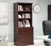 Goodwin 29.06” Modern 2-Shelf Bookcase with Drawers – Select Cherry | Bibliothèque moderne Goodwin de 29,06 po à 2 tablettes avec tiroirs - cerisier raffiné