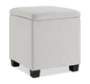 Halifax 14.75” Fabric Storage Ottoman – Light Grey
