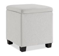 Halifax 14.75” Fabric Storage Ottoman – Light Grey