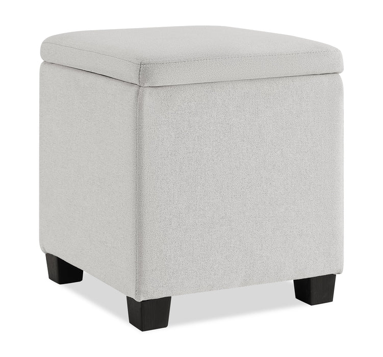 Halifax 14.75” Fabric Storage Ottoman – Light Grey