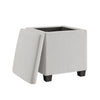 Halifax 14.75” Fabric Storage Ottoman – Light Grey | Pouf de rangement Halifax de 14,75 po en tissu - gris clair
