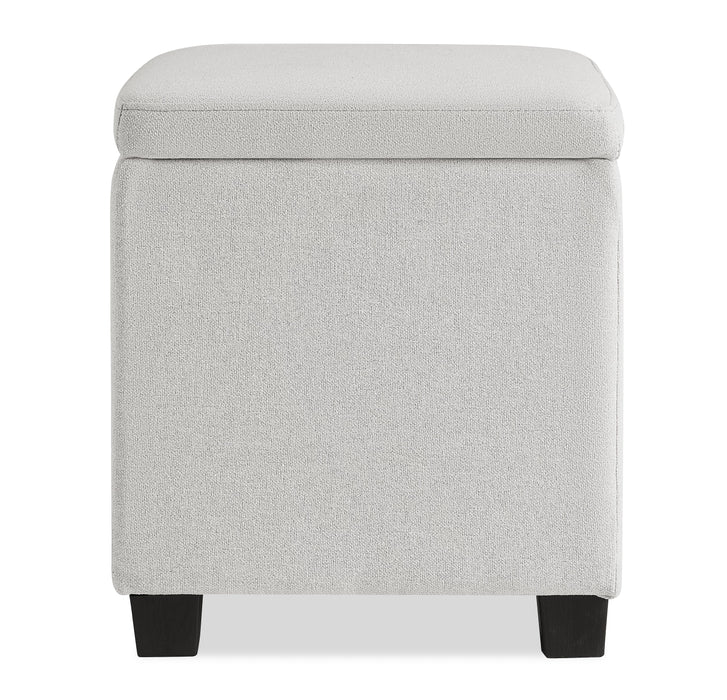 Halifax 14.75” Fabric Storage Ottoman – Light Grey